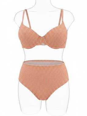 NWOT Old Navy Orange and White Gingham Bikini